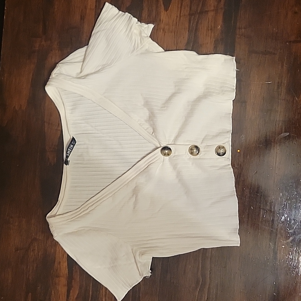 Shein white crop size large